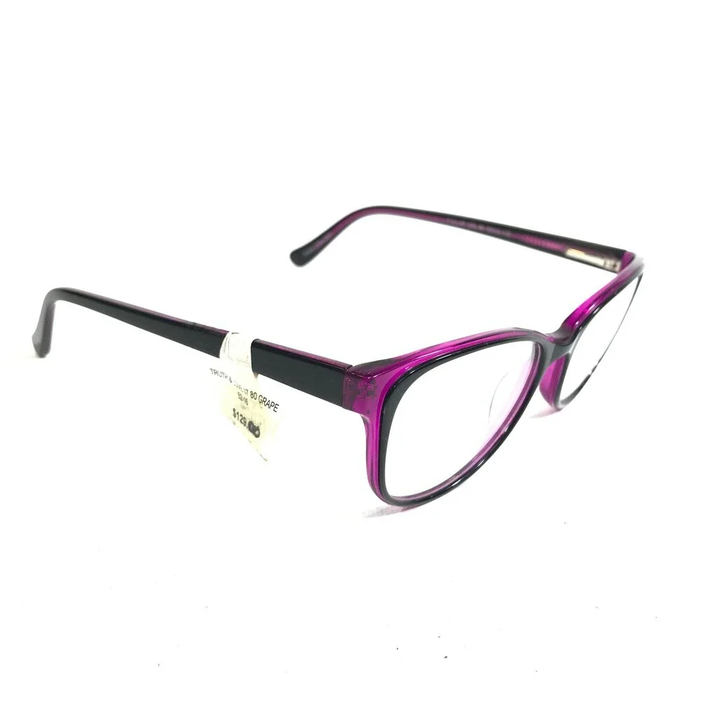 Truth & Love T&L 07 COL 80 Eyeglasses Frames Black Purple Cat Eye Full Rim 135